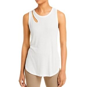 Alo Yoga Peak Ribbed Cutout Tank Top White Athleisure Activewear Womens S